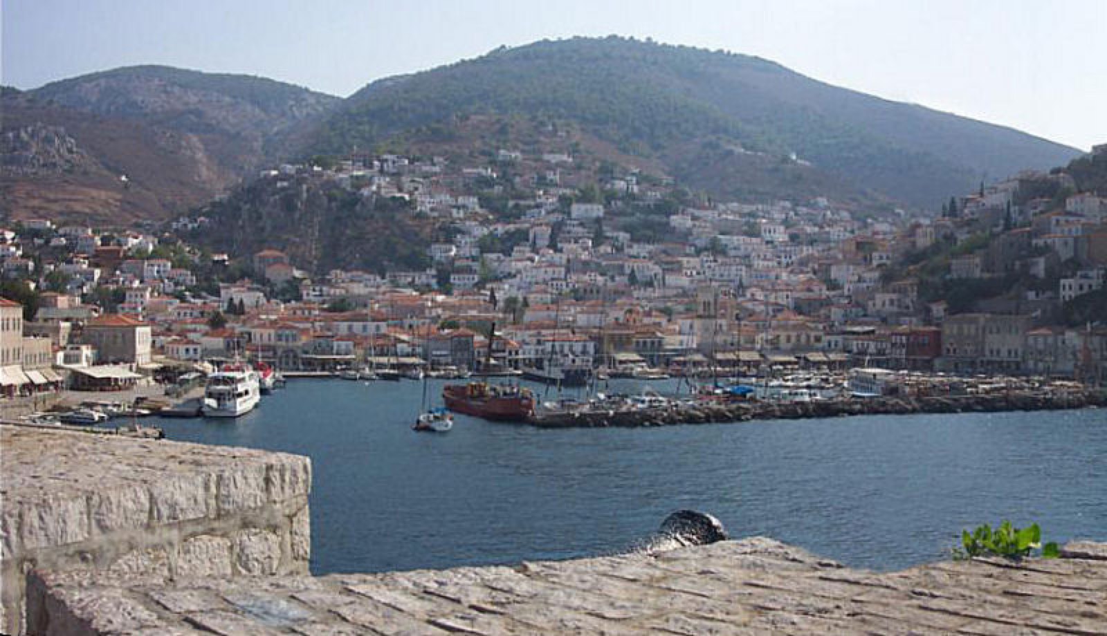 Hydra harbour from the Saronic Gulf
