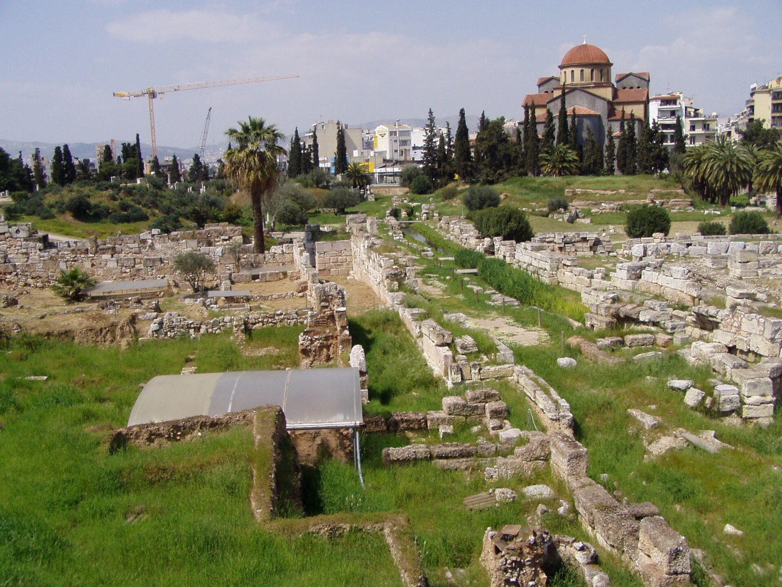 Kerameikos archaeological site with Agia Triada behind