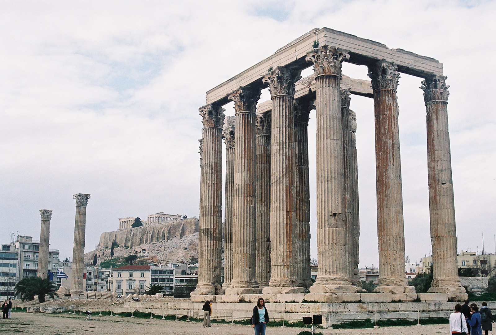 Temple of Olympian Zeus columns with the Acropolis behind